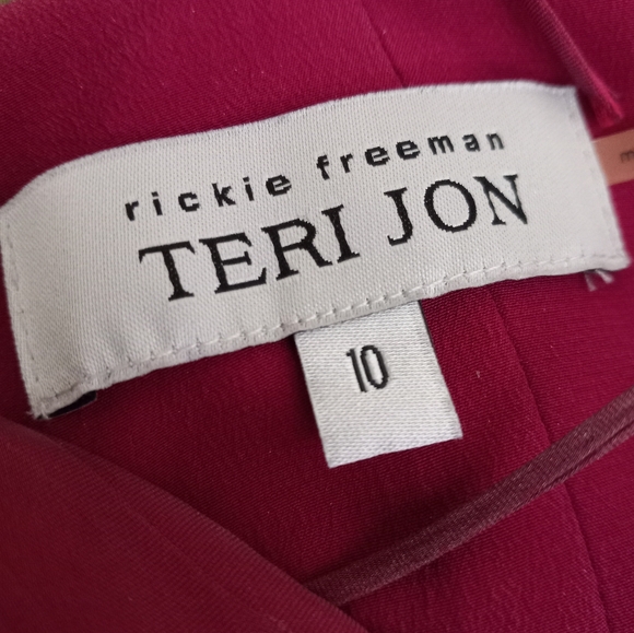 Rickie Freeman for Teri Jon chiffon evening gown from Saks, raspberry color. - Picture 8 of 13